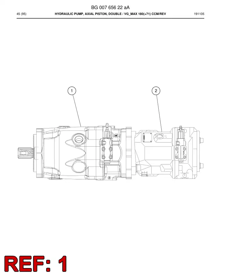 BG00887282a BG 008 872 82a Hydraulic Pump, Axial PISTON - Sandvik Technical Drawing