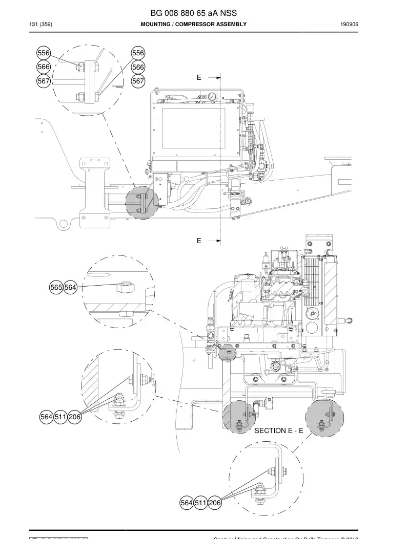 BG00888065a BG 008 880 65a Mounting - Sandvik Technical Drawing