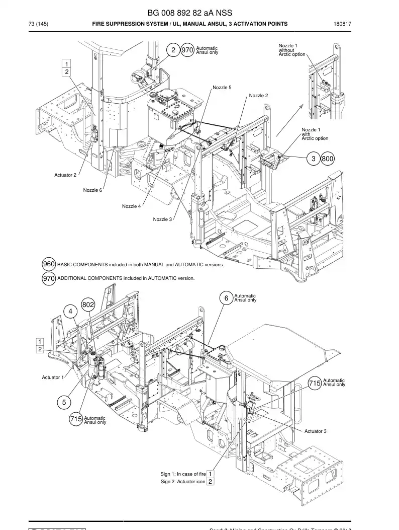 BG00889282a BG 008 892 82a Fire Suppression System - Sandvik Technical Drawing