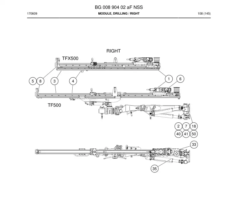BG00890402a BG 008 904 02a Module, Drilling - Sandvik Technical Drawing