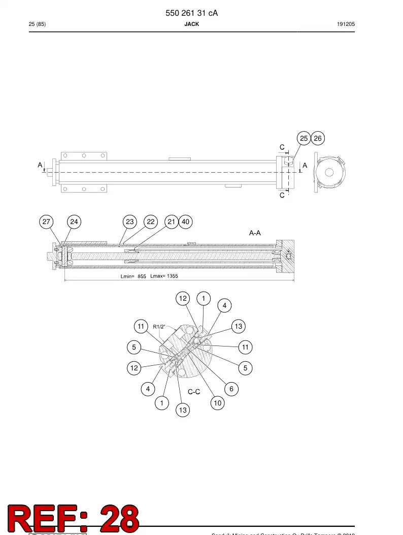 BG00890415a BG 008 904 15a Cover, Front - Sandvik Technical Drawing