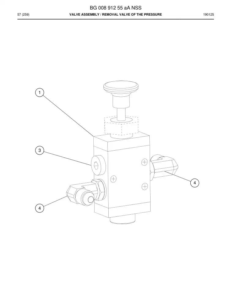 BG00891255a BG 008 912 55a Valve Assembly - Sandvik Technical Drawing