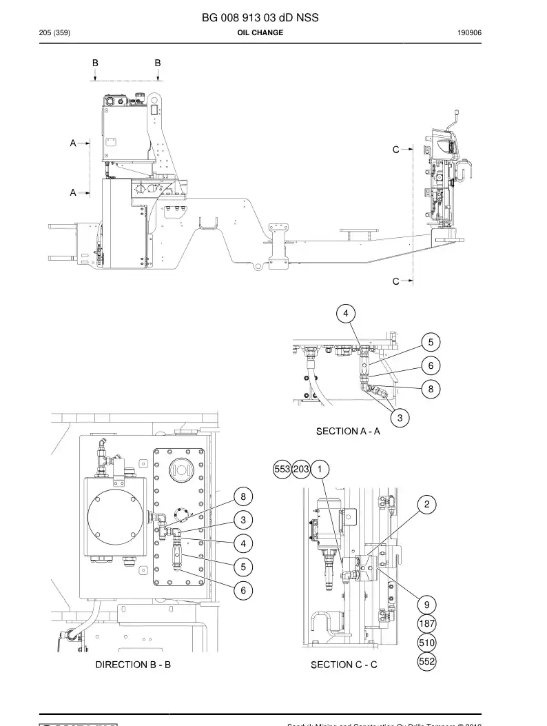 BG00891303d BG 008 913 03d Oil Change - Sandvik Technical Drawing