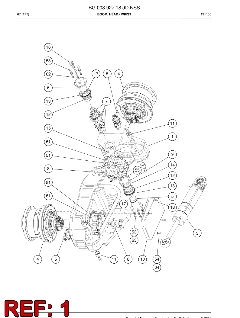 BG00892807c BG 008 928 07c Support, Swing - Sandvik Technical Drawing
