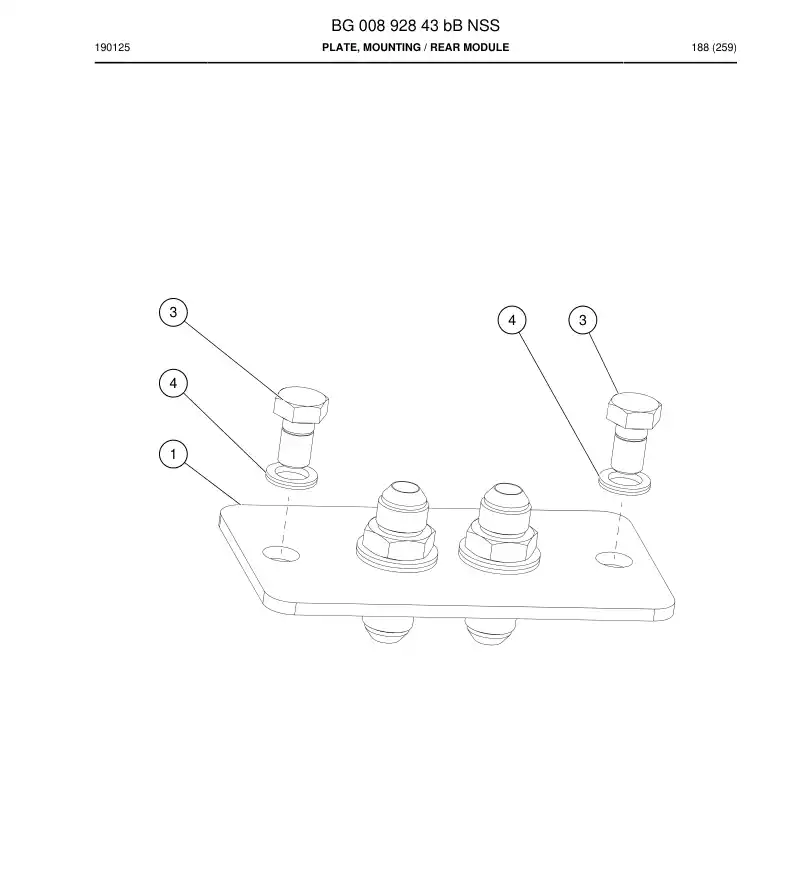 BG00892843b BG 008 928 43b Plate, Mounting - Sandvik Technical Drawing