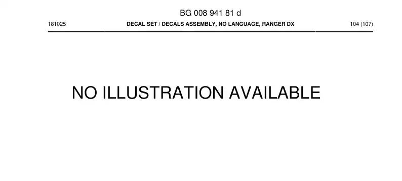 BG00894181d BG 008 941 81d Decal set - Sandvik Technical Drawing
