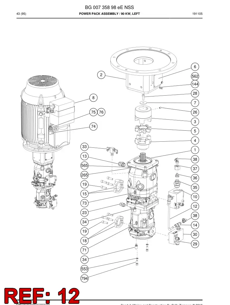 BG00896855a BG 008 968 55a Pipe assembly - Sandvik Technical Drawing
