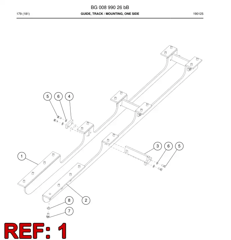 BG00896913b BG 008 969 13b Guide, Track - Sandvik Technical Drawing