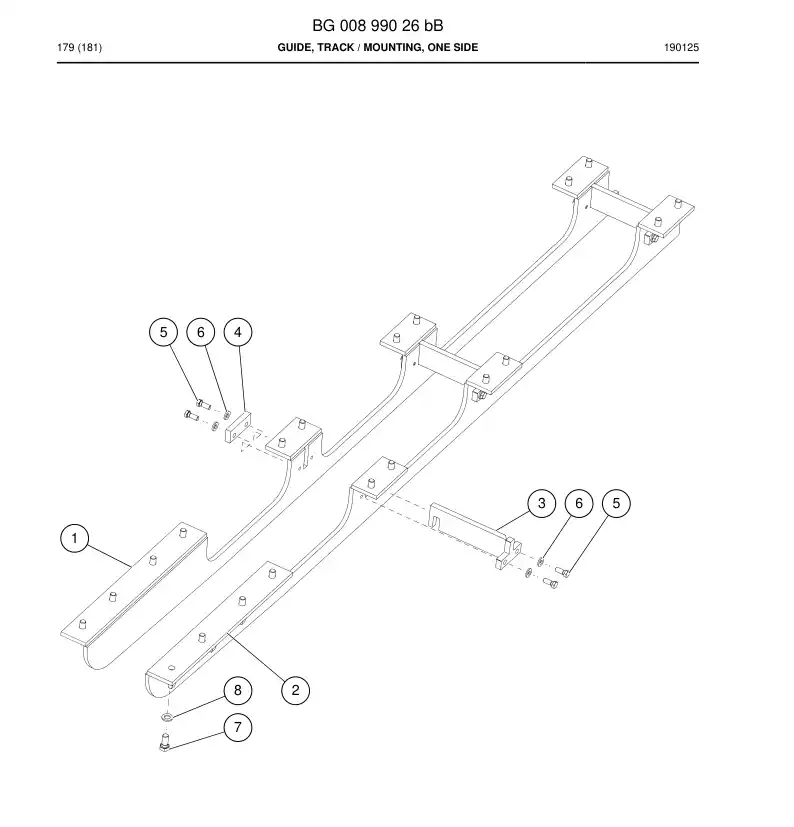 BG00899026b BG 008 990 26b Guide, Track - Sandvik Technical Drawing