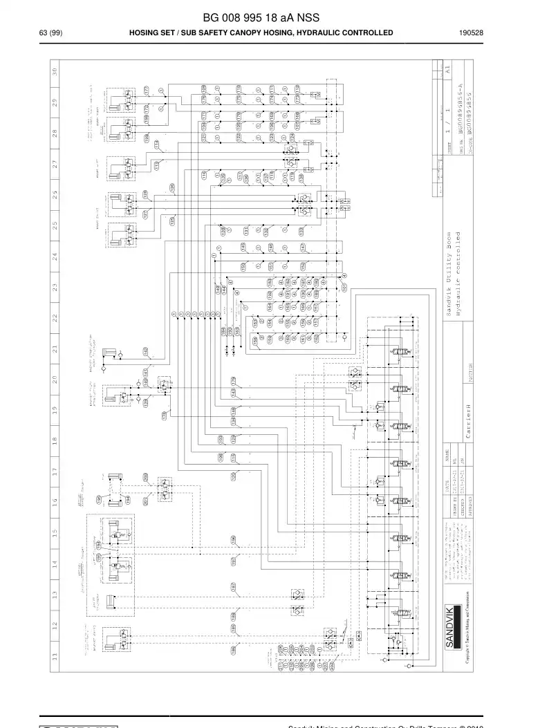 BG00899518a BG 008 995 18a Hosing Set - Sandvik Technical Drawing