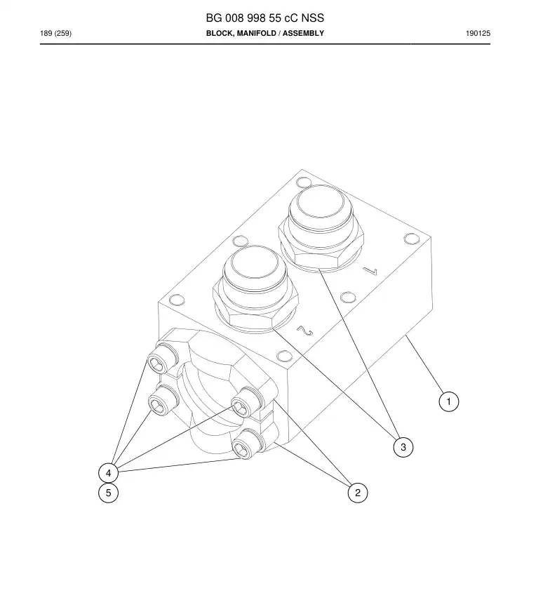 BG00899855c BG 008 998 55c Block, Manifold - Sandvik Technical Drawing