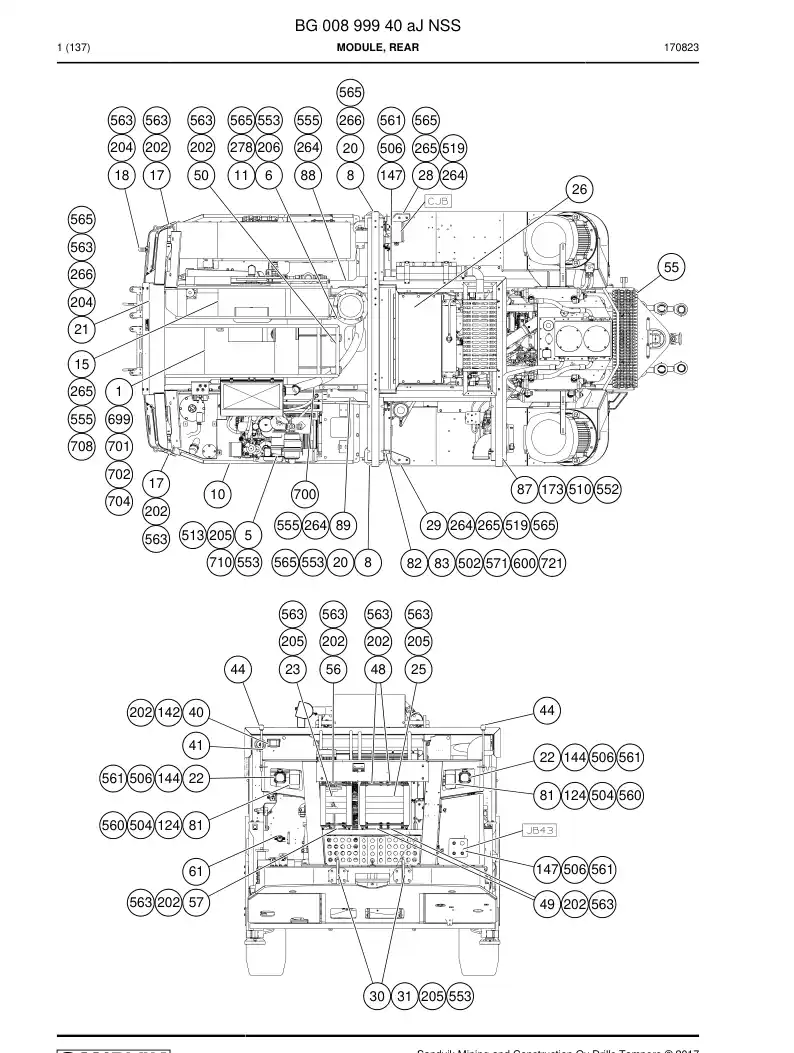 BG00899940a BG 008 999 40a Module, Rear - Sandvik Technical Drawing