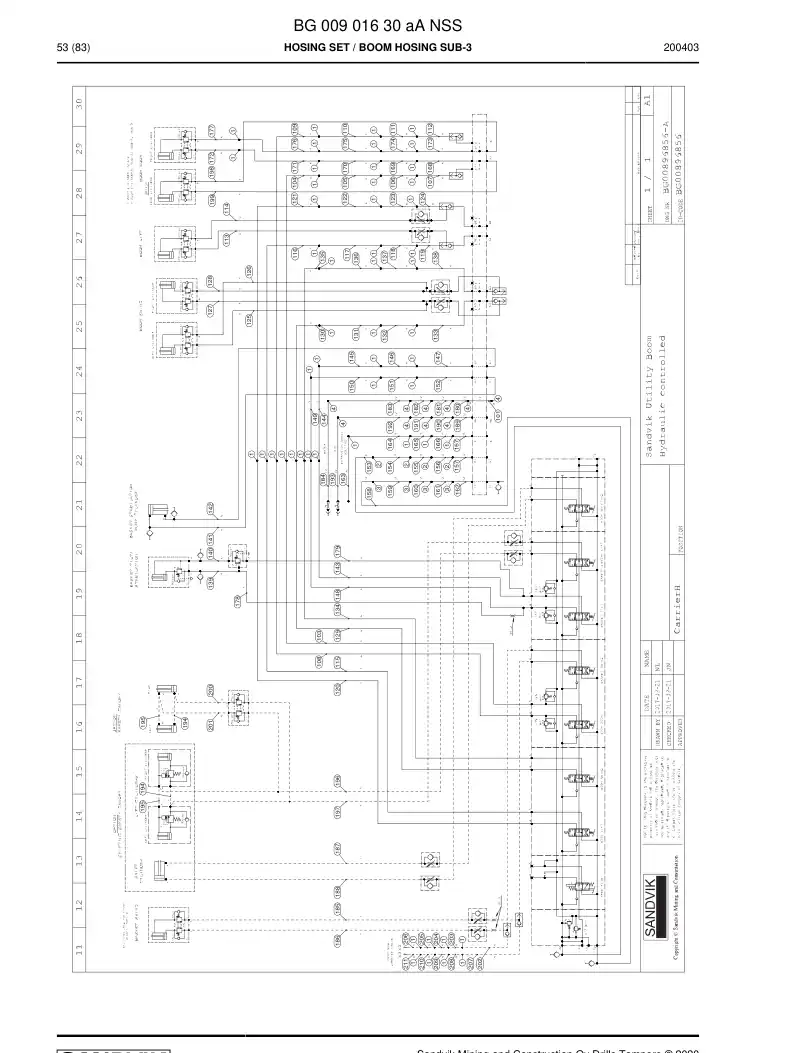BG00901630a BG 009 016 30a Hosing Set - Sandvik Technical Drawing