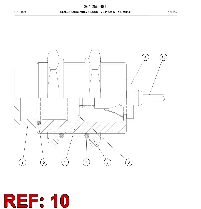 BG00901634a BG 009 016 34a Cable - Sandvik Technical Drawing