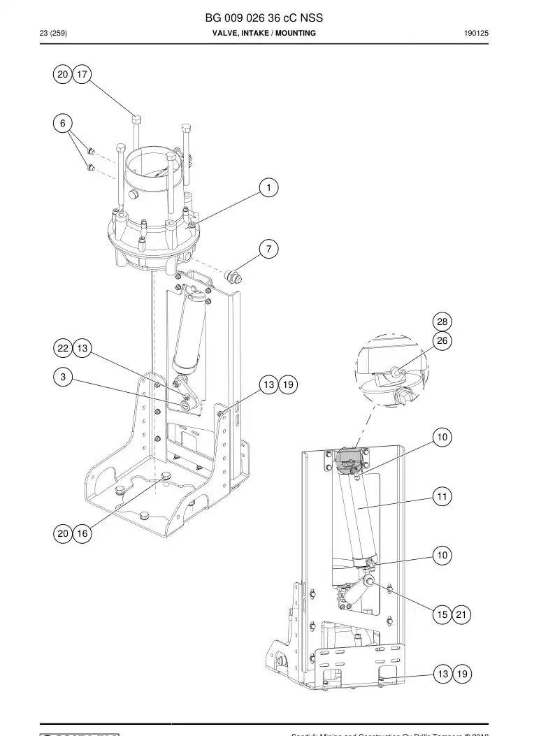 BG00902636c BG 009 026 36c Valve, Intake - Sandvik Technical Drawing
