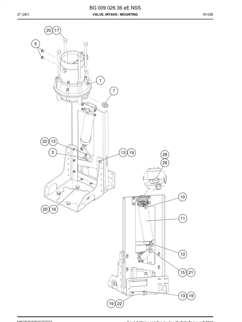 BG00902636e BG 009 026 36e Valve, Intake - Sandvik Technical Drawing
