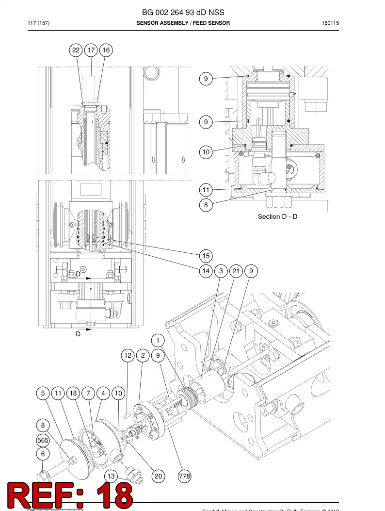 BG00904348a BG 009 043 48a CABLE, CONECTOR MACHO PRECABLEADO - Sandvik Technical Drawing