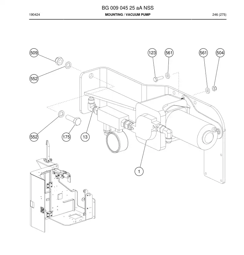 BG00904525a BG 009 045 25a Mounting - Sandvik Technical Drawing