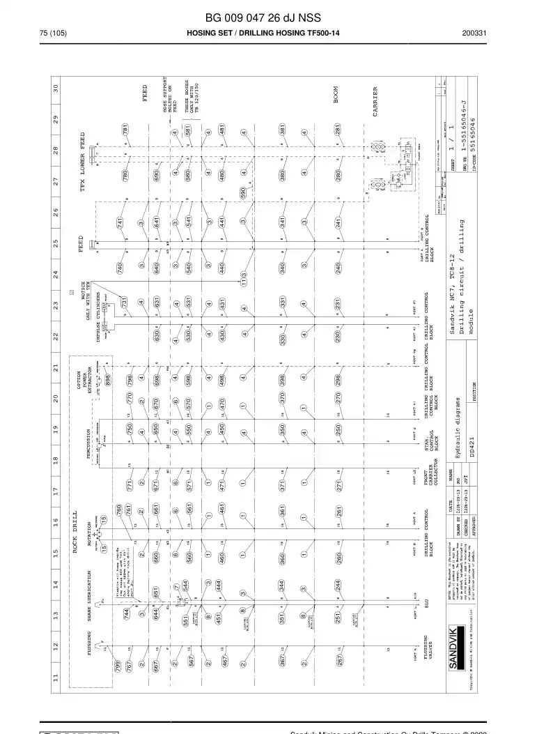 BG00904726d BG 009 047 26d Hosing Set - Sandvik Technical Drawing