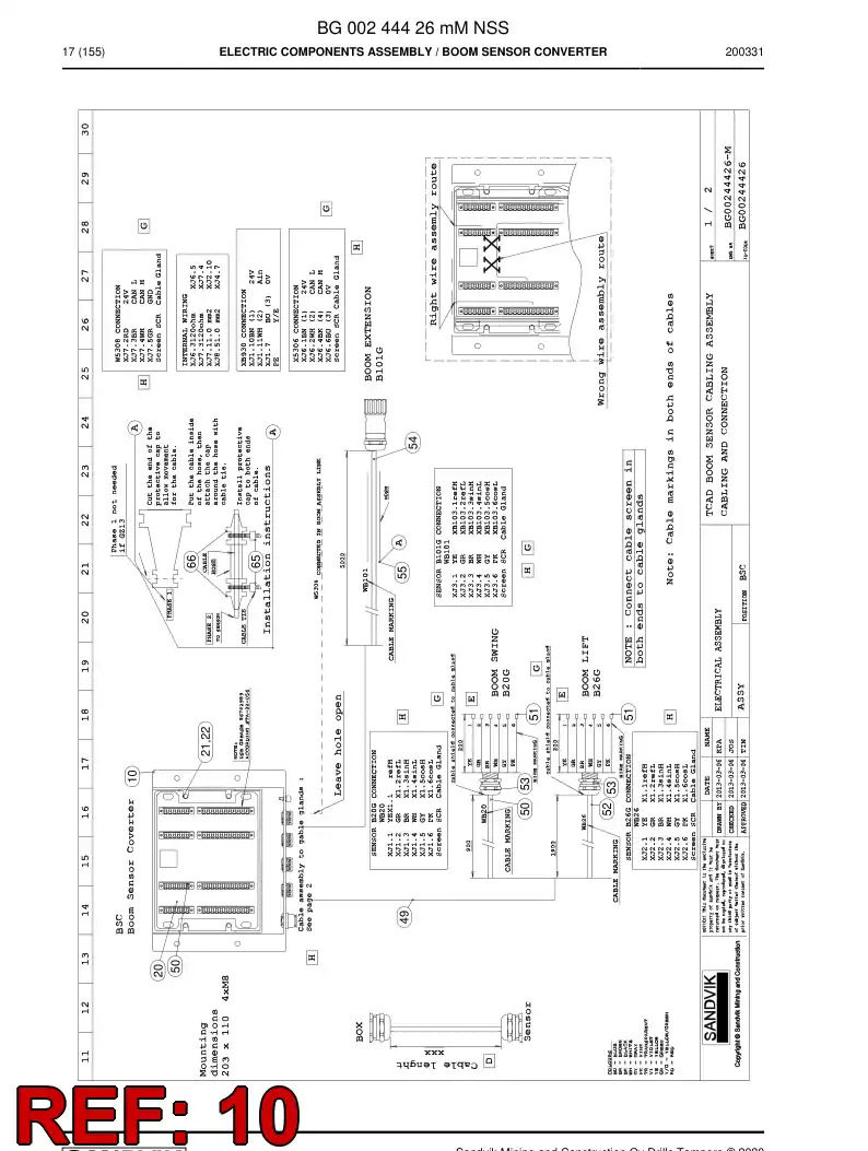 BG00906918a BG 009 069 18a Enclosure, Stainless Steel - Sandvik Technical Drawing