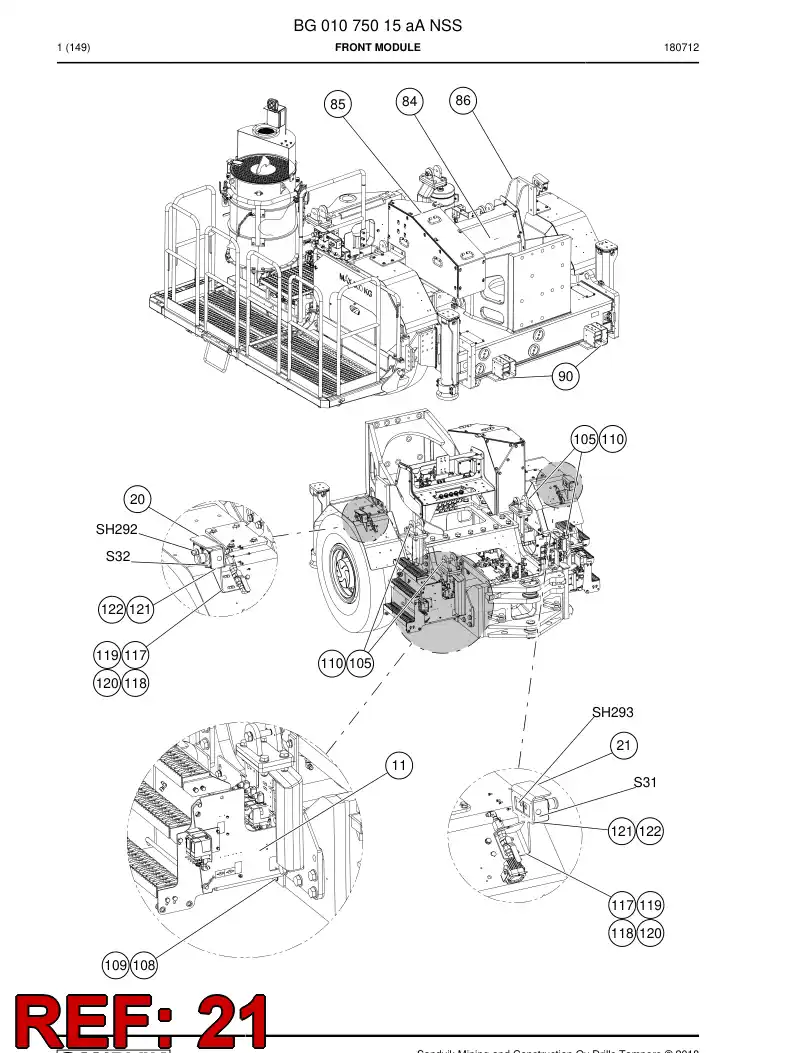 BG00906950a BG 009 069 50a Bracket - Sandvik Technical Drawing