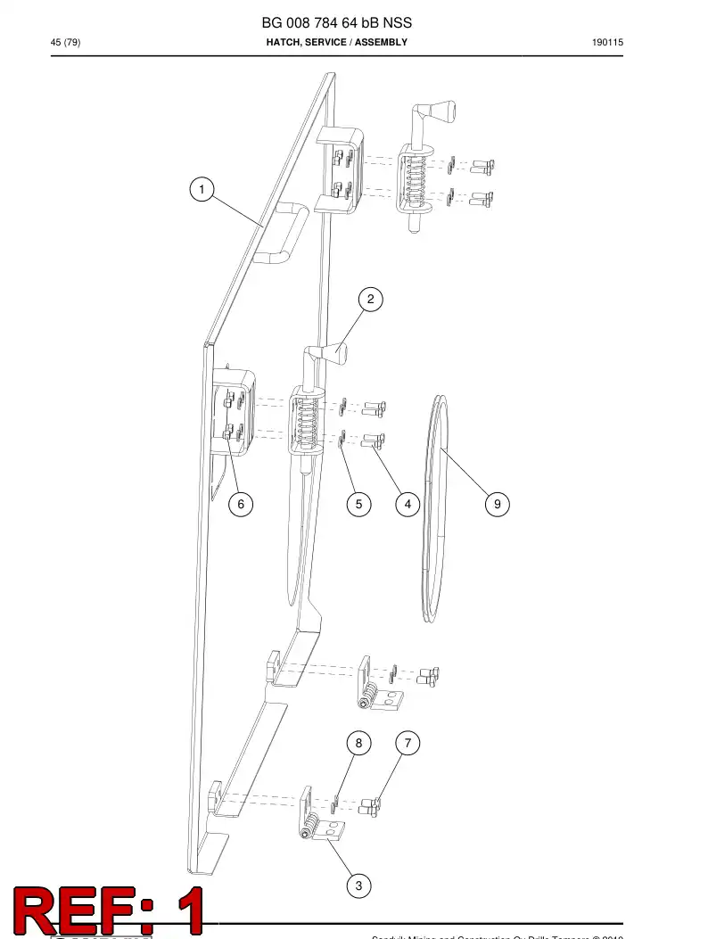 BG00906965a BG 009 069 65a Hatch - Sandvik Technical Drawing