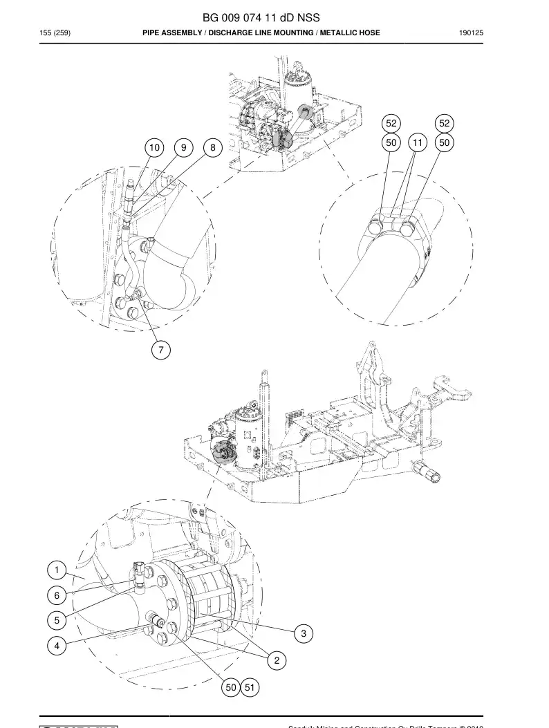BG00907411d BG 009 074 11d Pipe Assembly - Sandvik Technical Drawing