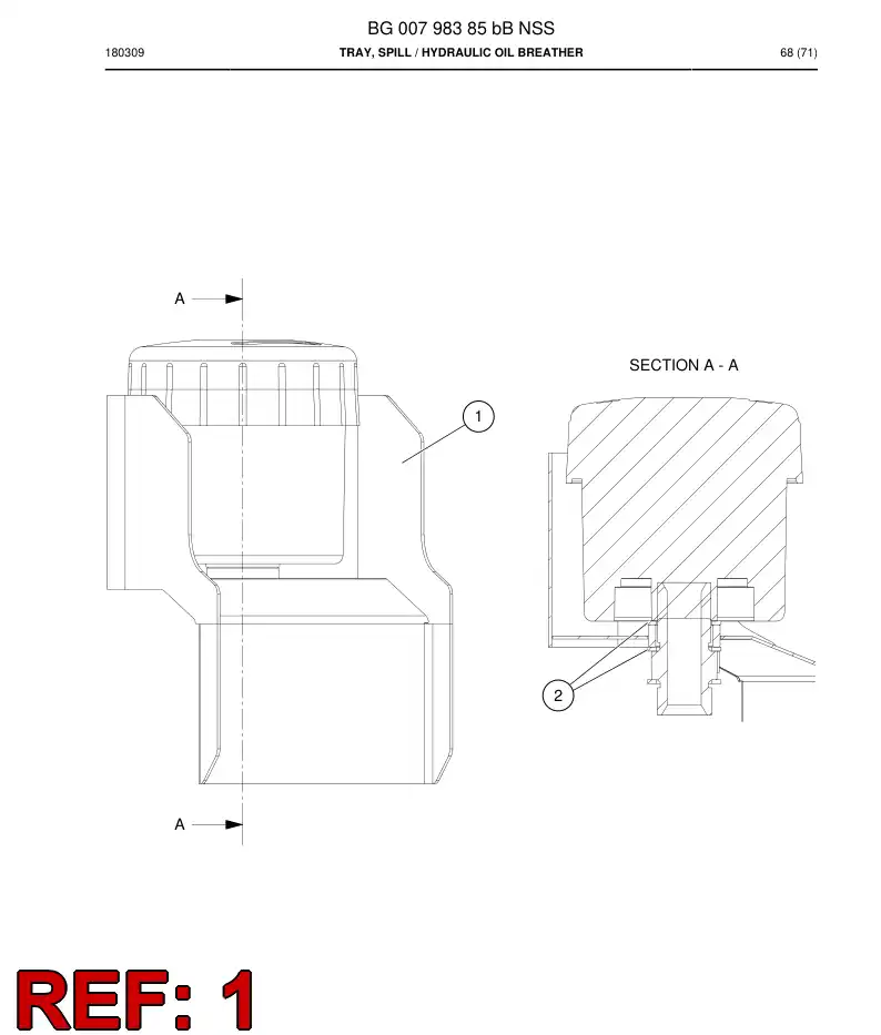 BG00907439a BG 009 074 39a BANDEJA - Sandvik Technical Drawing