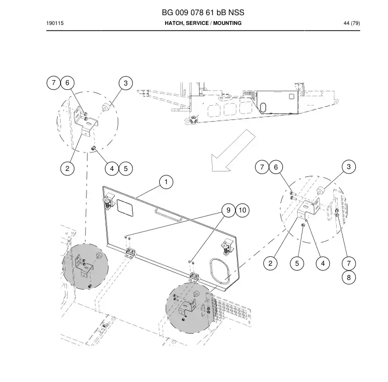 BG00907861b BG 009 078 61b Hatch, Service - Sandvik Technical Drawing