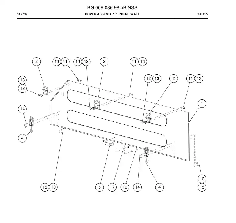BG00908698b BG 009 086 98b Cover Assembly - Sandvik Technical Drawing