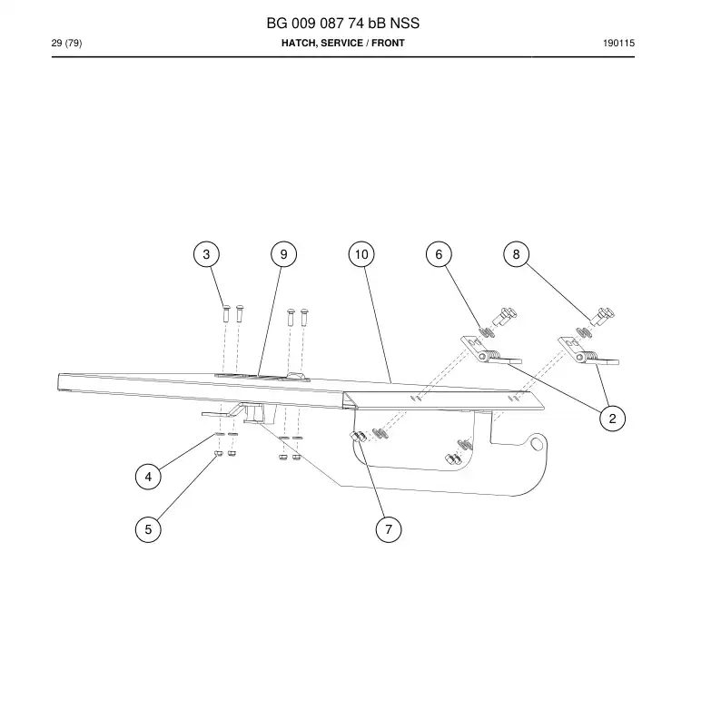 BG00908774b BG 009 087 74b Hatch, Service - Sandvik Technical Drawing