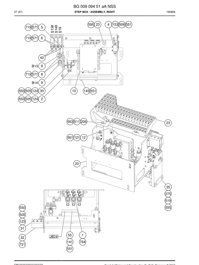 BG00909451a BG 009 094 51a Step Box - Sandvik Technical Drawing