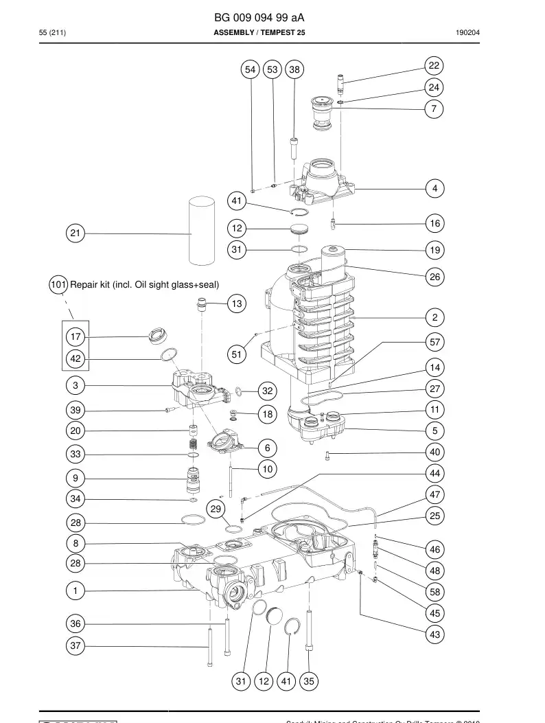 BG00909499b BG 009 094 99b Assembly - Sandvik Technical Drawing