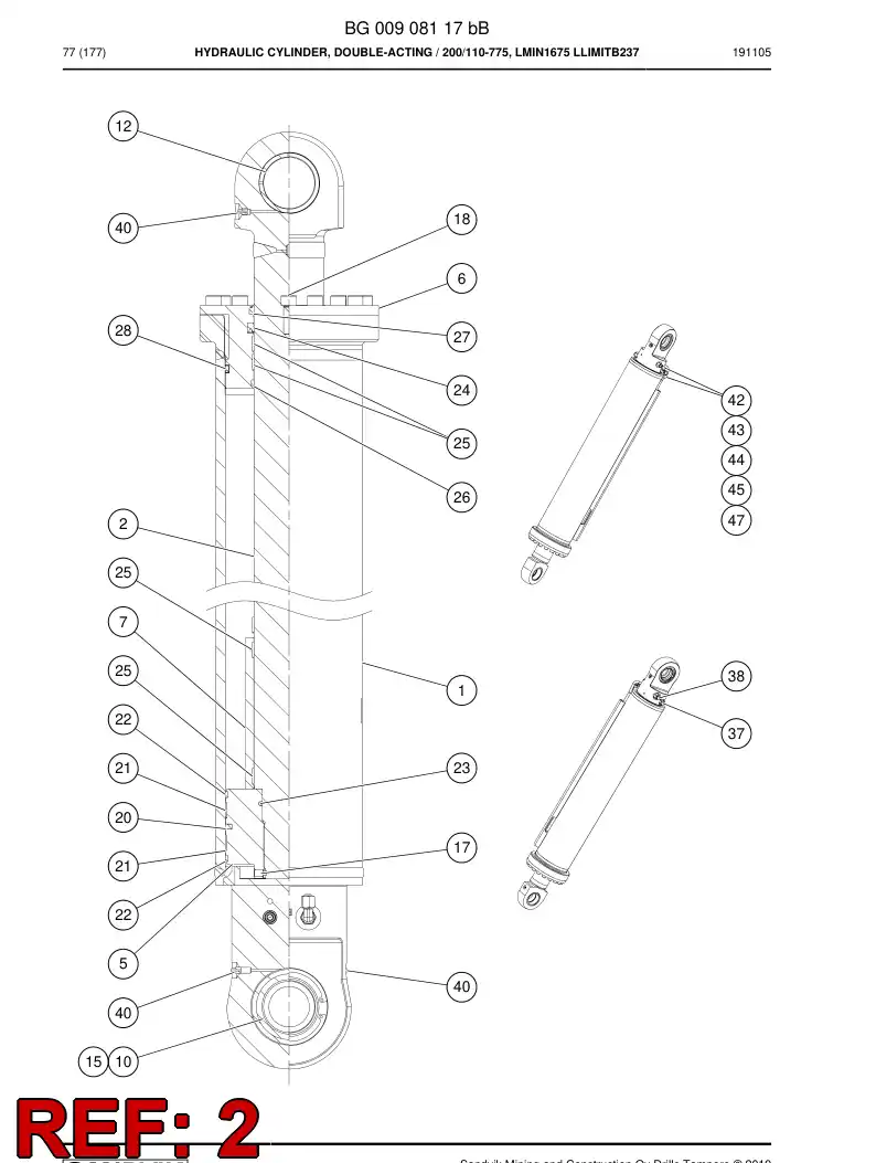 BG00909867a BG 009 098 67a PISTON Rod Welding - Sandvik Technical Drawing