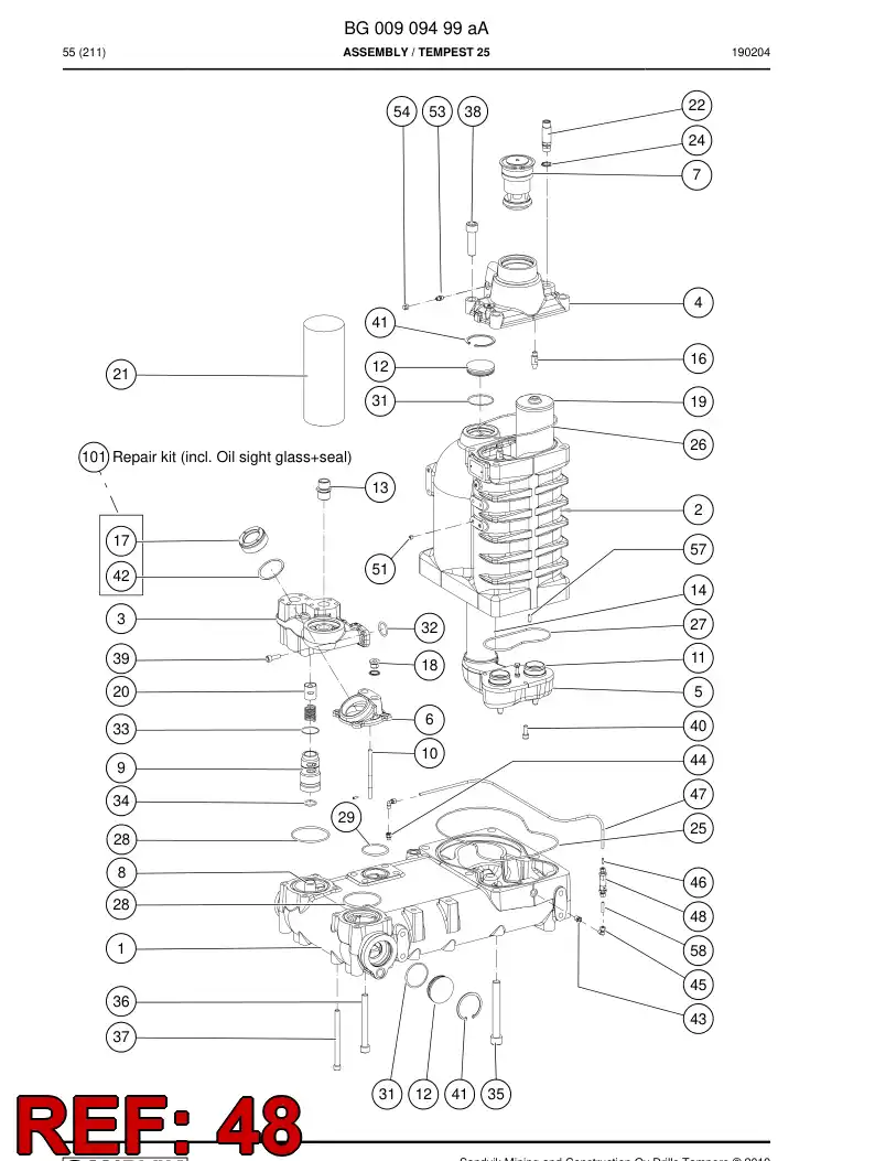 BG00910189a BG 009 101 89a VLVULA, COMPROBACIN - Sandvik Technical Drawing