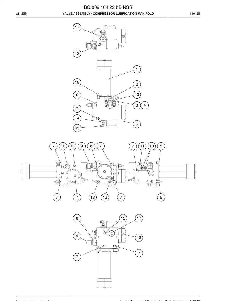 BG00910422b BG 009 104 22b Valve Assembly - Sandvik Technical Drawing