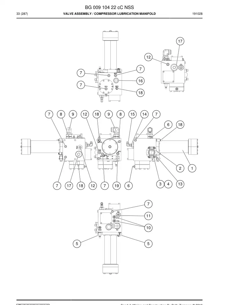 BG00910422c BG 009 104 22c Valve Assembly - Sandvik Technical Drawing