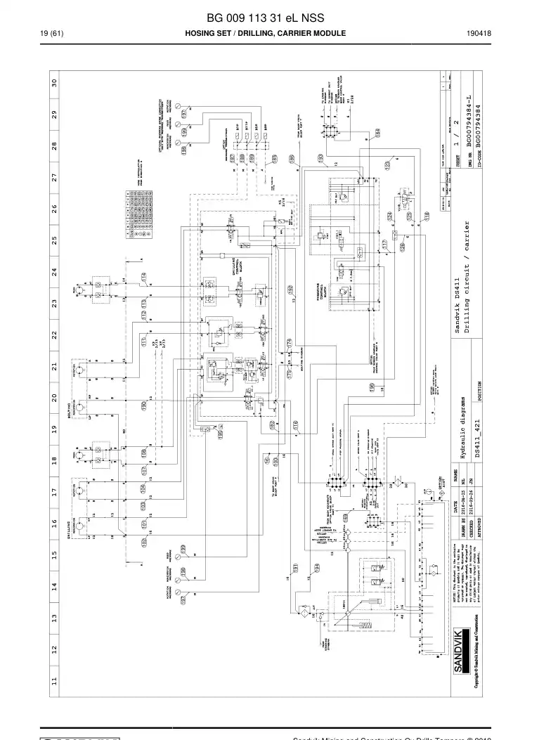 BG00911331e BG 009 113 31e Hosing Set - Sandvik Technical Drawing