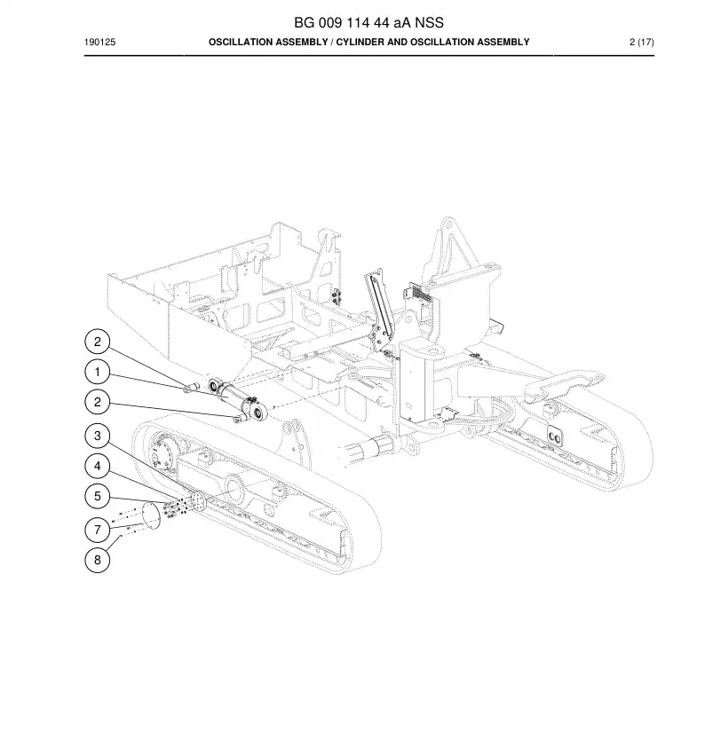 BG00911444a BG 009 114 44a Oscillation Assembly - Sandvik Technical Drawing