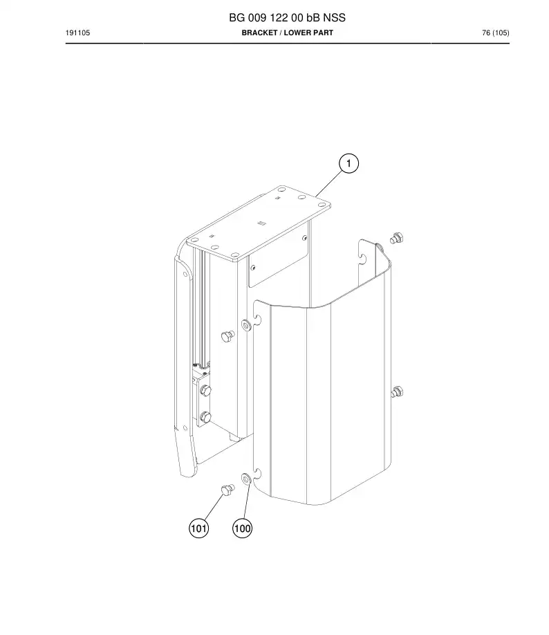 BG00912200b BG 009 122 00b Bracket - Sandvik Technical Drawing