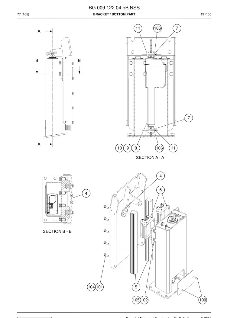 BG00912204b BG 009 122 04b Bracket - Sandvik Technical Drawing