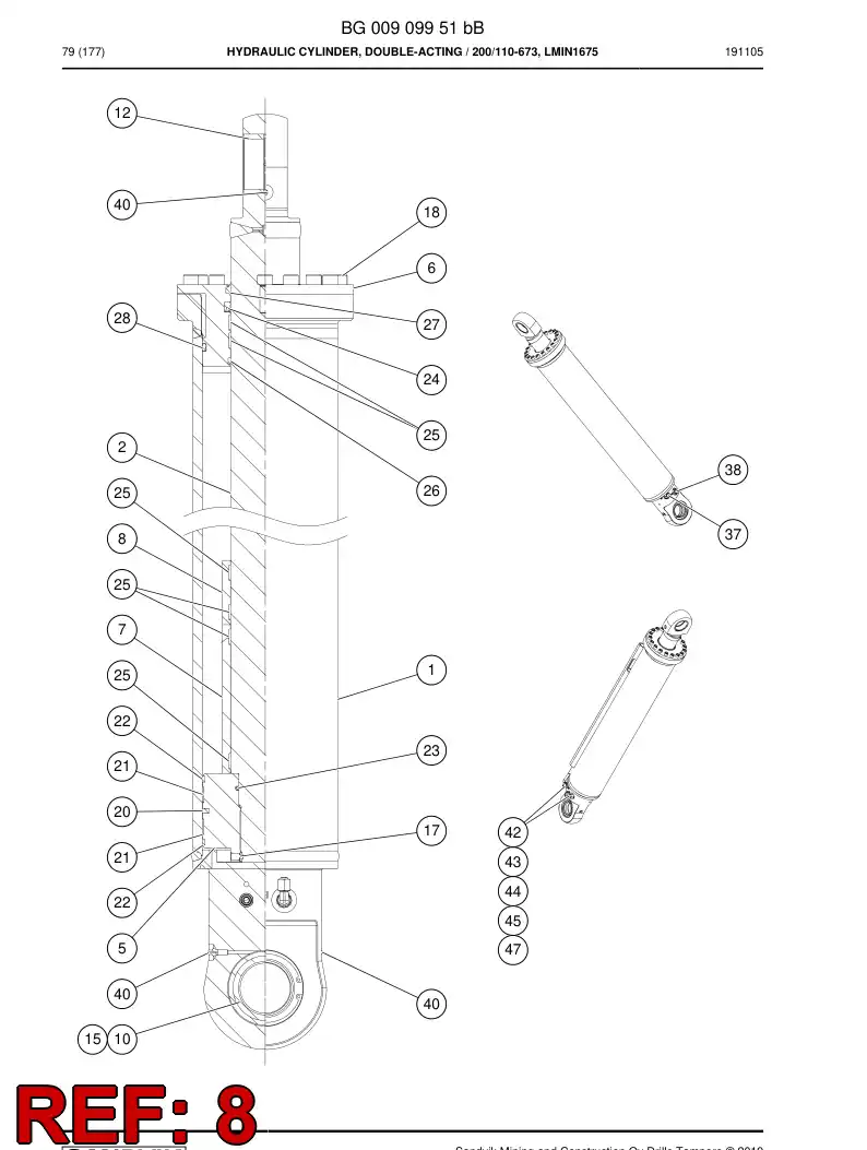 BG00912267a BG 009 122 67a Bushing - Sandvik Technical Drawing