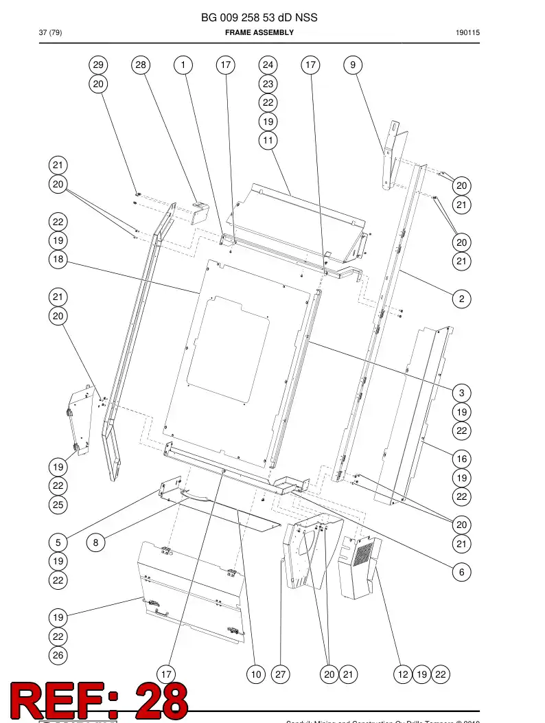 BG00912631a BG 009 126 31a Plate - Sandvik Technical Drawing