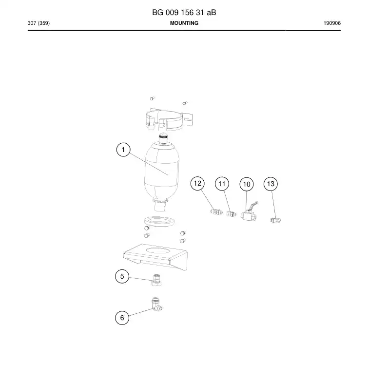 BG00915631a BG 009 156 31a Mounting - Sandvik Technical Drawing