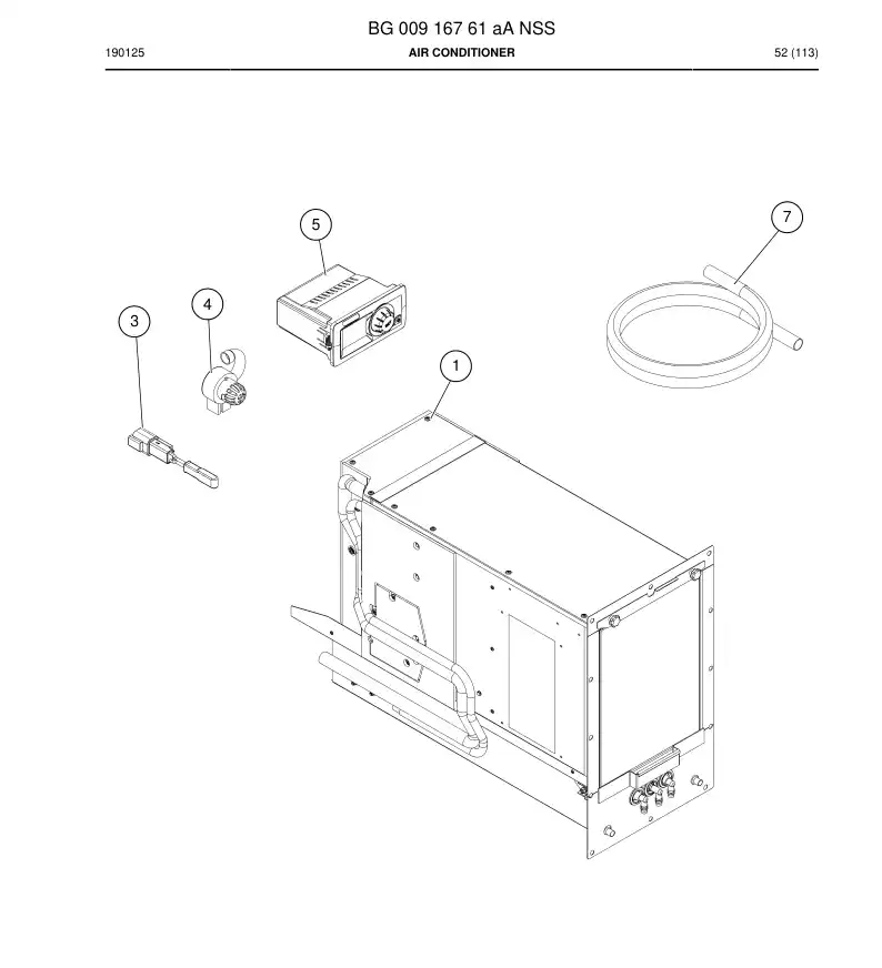 BG00916761b BG 009 167 61b Air Conditioner - Sandvik Technical Drawing