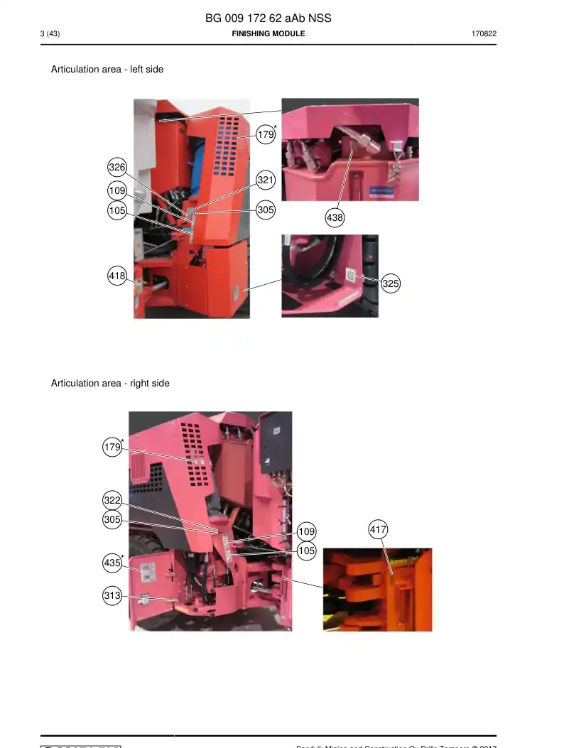 BG00917262a BG 009 172 62a Finishing module - Sandvik Technical Drawing
