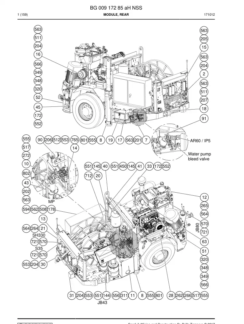 BG00917285a BG 009 172 85a Module, Rear - Sandvik Technical Drawing