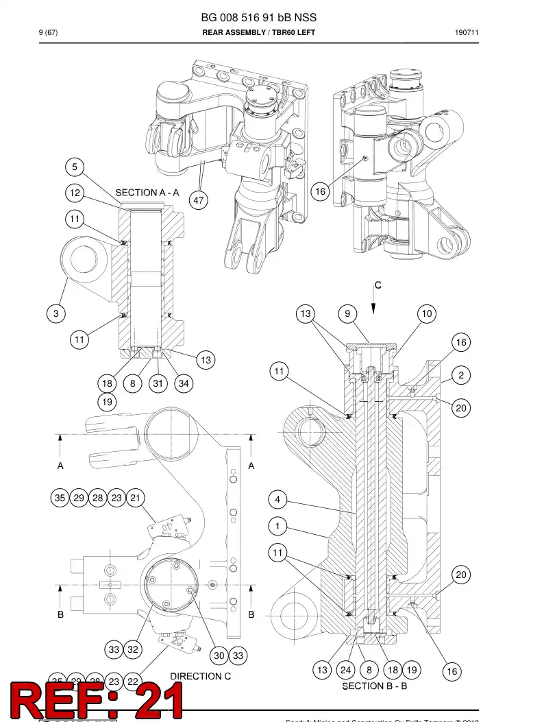 BG00917392a BG 009 173 92a Bracket - Sandvik Technical Drawing
