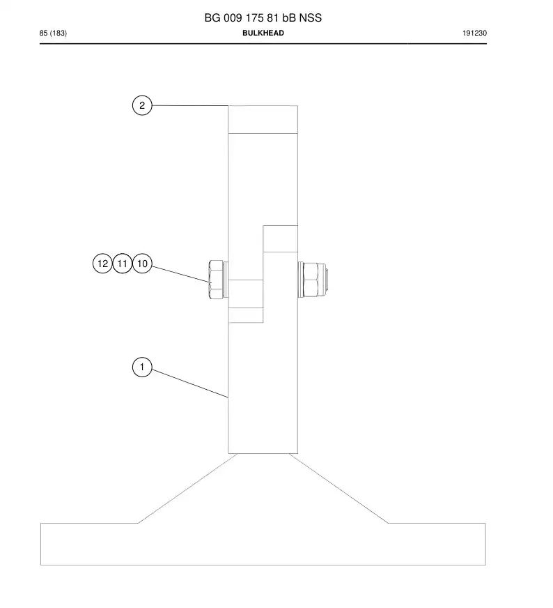 BG00917581b BG 009 175 81b Bulkhead - Sandvik Technical Drawing