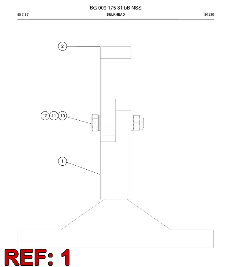BG00918709b BG 009 187 09b Bulkhead - Sandvik Technical Drawing
